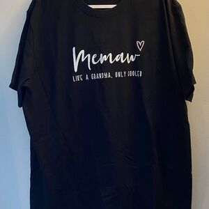 NWOT 2XL MeMaw Black Graphic T-Shirt